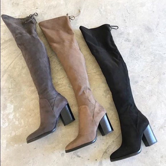 Marc Fisher Shoes Grey Marc Fisher Suede Over The Knee Boots Poshmark